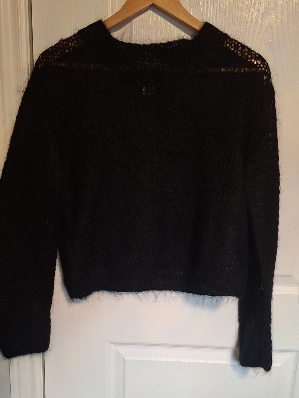 60% Mohair Women's Black Sweater - Cozy Knit